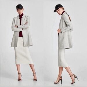 Zara Light Gray Women's Blazer Jacket